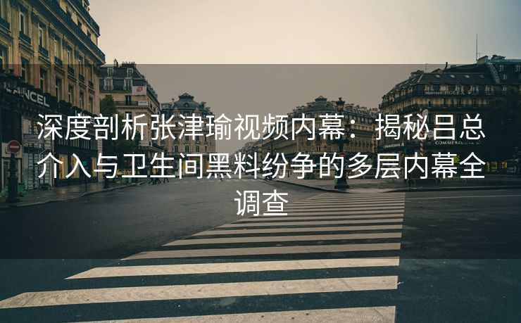 深度剖析张津瑜视频内幕：揭秘吕总介入与卫生间黑料纷争的多层内幕全调查