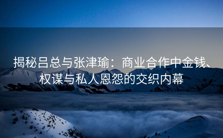 揭秘吕总与张津瑜：商业合作中金钱、权谋与私人恩怨的交织内幕